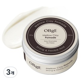 OBge Mellow Clay Pomade, 3 packs, 100g / OBge 멜로우 클레이 포마드, 3개, 100g