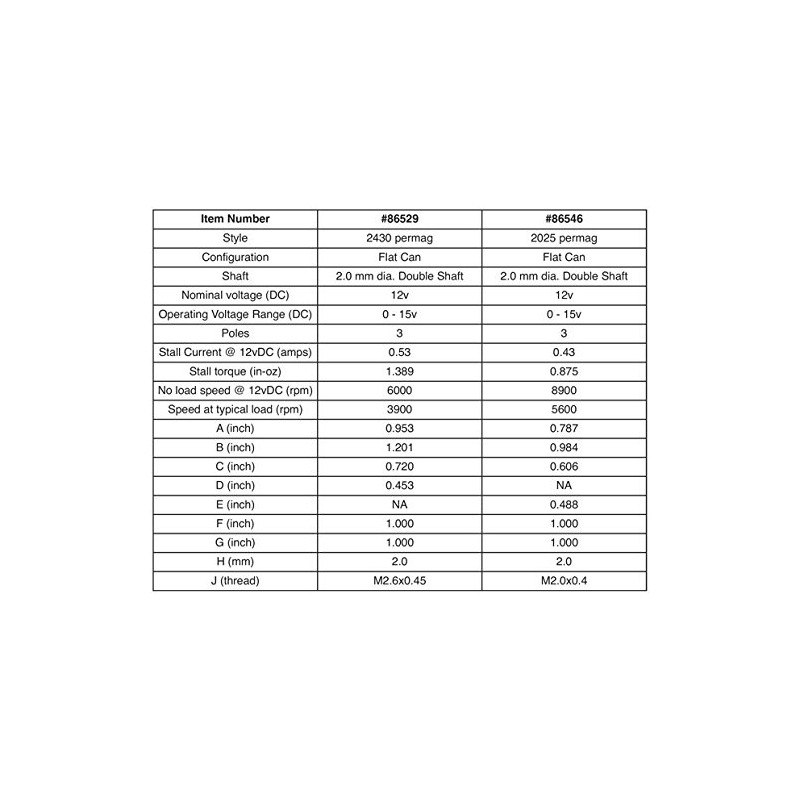 Flat Can Motor, Style 2025, 12v