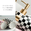 Queen-b Soap Dispenser, Checkered Pattern, Stylish, Cute, Bathroom, Manual, Liquid