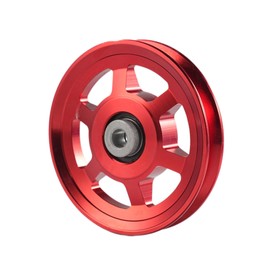 Gueiddi Aluminum GYM Pulley Wheel, Universal Aluminum Alloy Bearing Pulley Wheel for Cable Machine Gym Equipment Part Garage Door (Red 114-115mm)