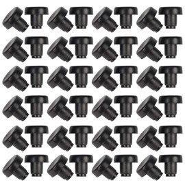 CustomyLife 30 pcs Glass Top Table Bumpers with Stem, Anti-Slip Black Rubber Grippers Pads, Non Adhesive Patio Table Spacers for 1/4 Inch Hole Furniture Cabinet Door Outdoor