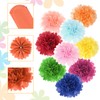 MECCANIXITY 5Pcs Paper Pom Poms, 6 Inch Paper Flowers Tissue