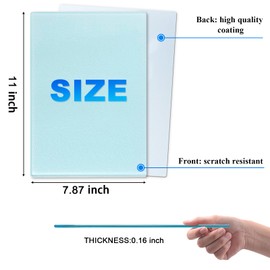 Sublimation Glass Cutting Board Blanks, Textured Tempered Glass Chopping Boards for Kitchen, Anti Slip Cutting Boards Heat Resistant Glass Plate Chopping Board for Kitchen DIY Heat Press Machine