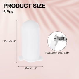 PATIKIL 8 Pack Bottle Covers for Travel, Silicone Leak Proof Toiletry Sleeves Travel Container Luggage Reusable Accessories for Travel Toiletries Bag Suitcase, White