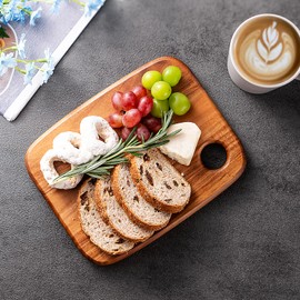 Wood Chopping Boards for Kitchen, James.F Acacia Wooden Heavy Duty Chopping Board, Wooden Cutting Boards Serving Boards with Hang Hole for Meat, Bread or Vegetables (25 x 20 x 1.8 cm)