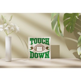 ULEGIE Football Decor, Football Home Decor, Football Touchdown Season Decor, Rustic Football Game Day Sign, Football Season Party Decor, Tiered Tray Decor 5 X 5 Inch