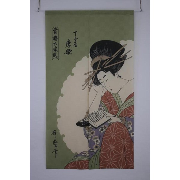 Made in Japan Noren Curtain Tapestry Ukiyoe Karauta