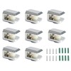 8 x Adjustable Glass Brackets Supports, 5mm -8mm Glass Shelf