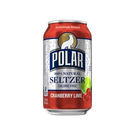 Polar Seltzer Water Cranberry Lime, 12 fl oz cans, 12 pack