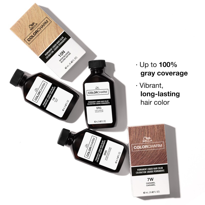 COLORCHARM Permanent Liquid Hair Color for Gray Coverage| 6A Dark