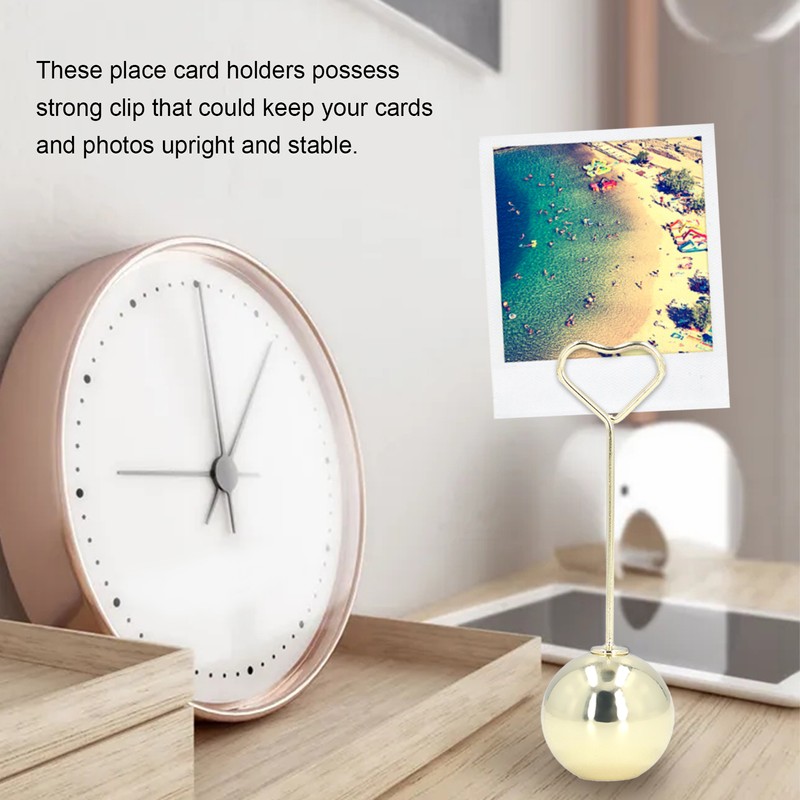 2Pcs Table Number Holder Heart Shaped Firm Stable Premium Metal