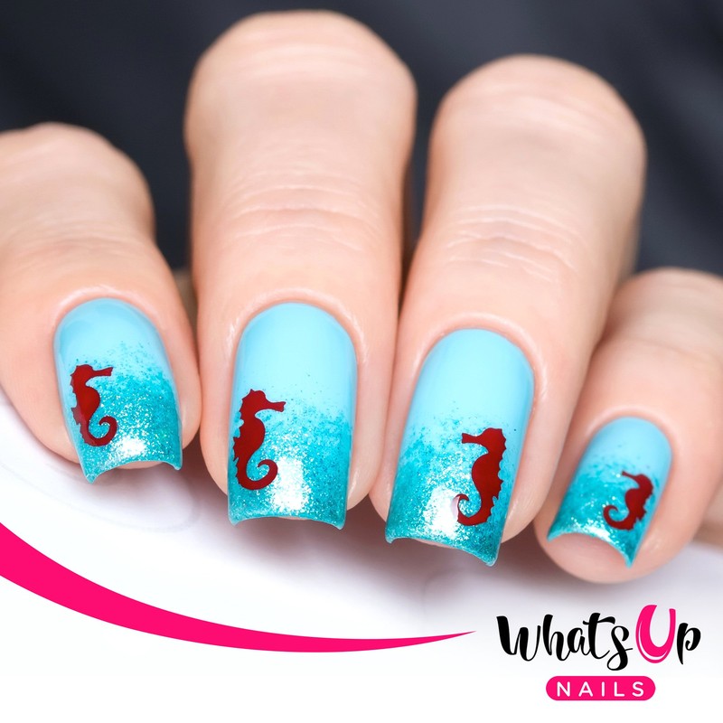 Whats Up Nails - Seahorse Vinyl Stencils for Nail Art