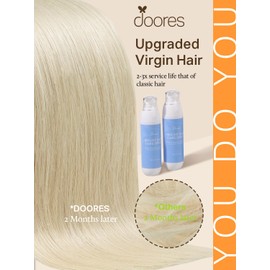 DOORES Human Hair Extensions Tape in Long, Platinum Blonde 28 Inch 60g 20pcs Real Human Tape in Hair Extensions Long Natural Remy Straight Skin Weft Remy Invisible for Women