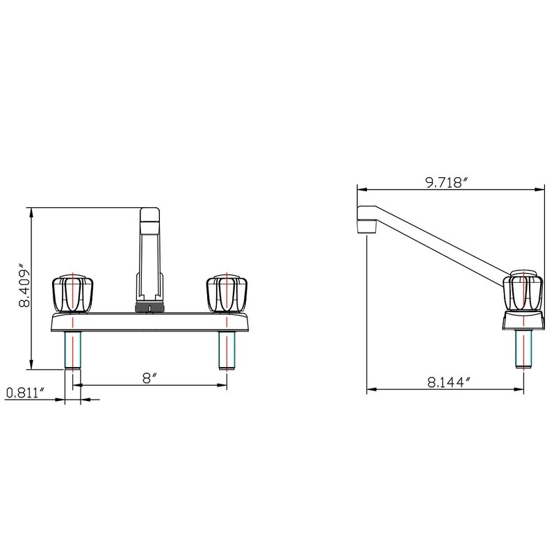 Dura Faucet DF-PK600A-CP RV Kitchen Sink Faucet with Crystal Acrylic