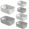 Vivikivi Pack of 6 Storage Boxes, Plastic Organiser Box with