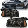 TUSDAR Halogen 4Pcs Headlights Assembly Set for 2006-2010 Dodge Charger