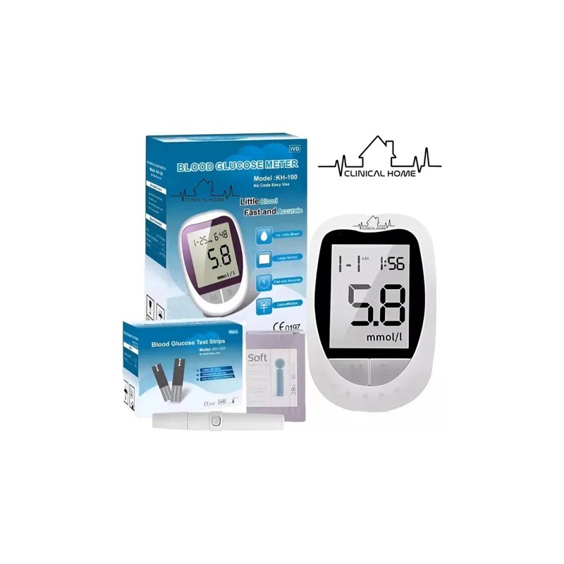 Glucometro Digital Ivd Con 50 Tiras Y 50 Lancetas +