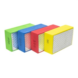 Deruilong 4Pack Diamond Hand Polishing Pads for Sanding Ceramics Glass Tile Concrete Stone Marble Granite, 60#, 100#,200#,400#Grits