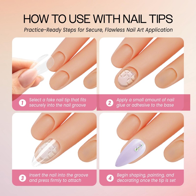 Uniqstore Adjustable Nail Art Fake Hand for Training and Display