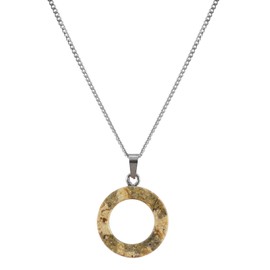 Marble Stories Marble Necklaces for Women Trendy, Long Ring and Heart Necklace for Womens, Western Jewelery Gift for her (Small Ring - Coral)