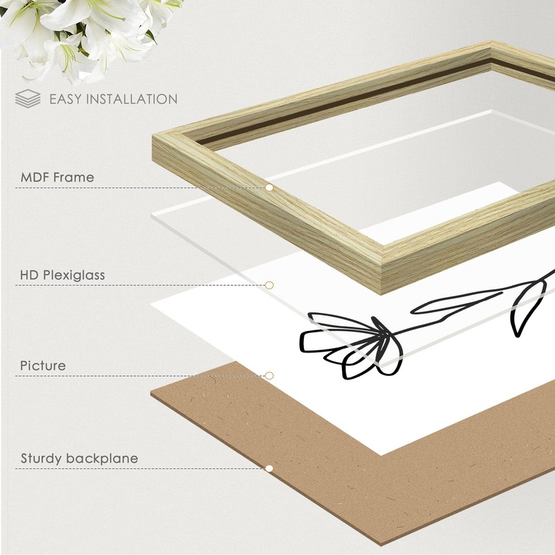Fisnish 11x17 Picture Frame, Classic Poster Frame for Horizontal or