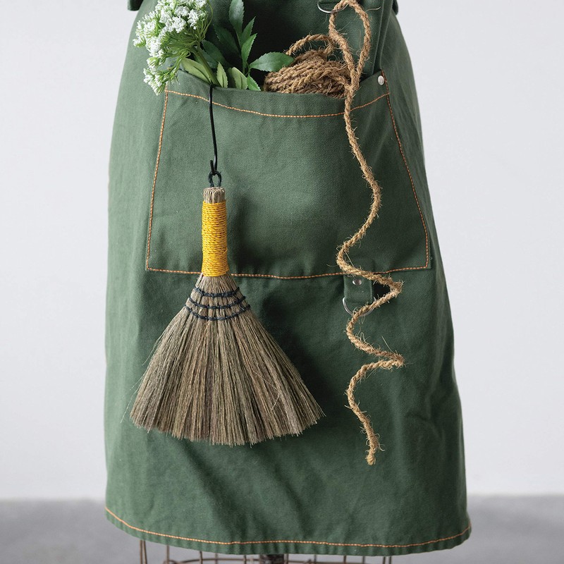 Cotton Canvas Cross Back Apron with Pockets & Rivets, Green