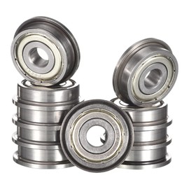 HiPicco F624ZZ Flanged Ball Bearing, ID 4mm x OD 13mm x Width 5mm Miniature Bearings, Double Metal Shielded Deep Groove Bearings, Pre-Lubricated (GCr15) Chrome Steel 10pcs