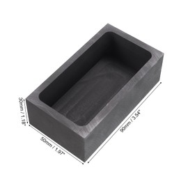 sourcing map Gold Silver Graphite Ingot Mould Melting Pot for Casting Metal Aluminium Copper Brass Melting Refining 3.15 x 1.57 x 0.98 Inches (1500 g Gold/750 g Silver)
