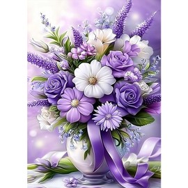 MXJSUA Diamond Painting Adults, Bouquet Diamond Painting Set for Adults, Mosaic Making, Living Room, Home Decoration, Christmas Gifts, 30 x 40 cm