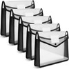 A4 Plastic Wallets, 5 Pcs Popper Wallet Plastic Document Folder
