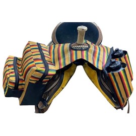 Showman Gold Serape Print Insulated Nylon Horn Bag w/Water Bottles