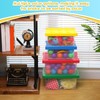 Vicenpal 4 Pack Toy Storage Containers with Lids Brick Shaped