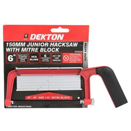 DEKTON DT45520 Junior Hacksaw with Mitre Block, 240 V, Black/Red, 150 mm