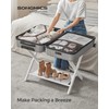SONGMICS Luggage Rack, Folding Suitcase Stand with Storage Shelf, for