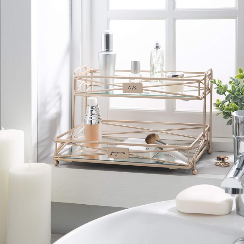 Home Details Mirrored, Perfect for Perfumes, Jewelry, Makeup, Cosmetic Organizer,