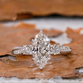 Fashion Shiny 3.5CT Marquise Cut Engagement Ring Crystal Rings 3A CZ Diamond Topaz Cubic Zirconia Eternity Gemstone Promise Wedding Stackable Everyday Anniversary Band for Women Bride (7)