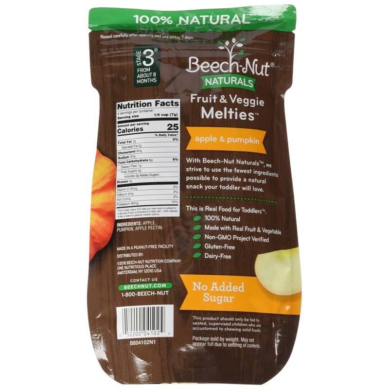 Beech-Nut Melties Apple & Pumpkin Fruit/Veggie, 0.11857142857142856 Oz