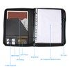 Laelr Zippered Portfolio 3 Ring Binder with 8 Pockes, Leather