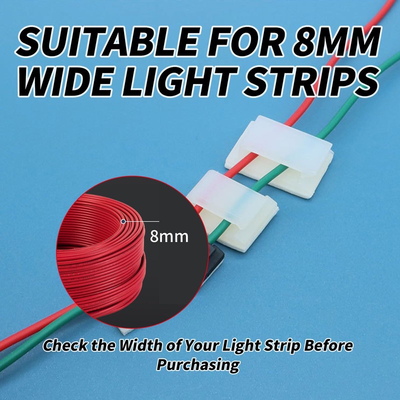 YAFIYGI 120 PCS LED Light Strip Mounting Clips for Wall