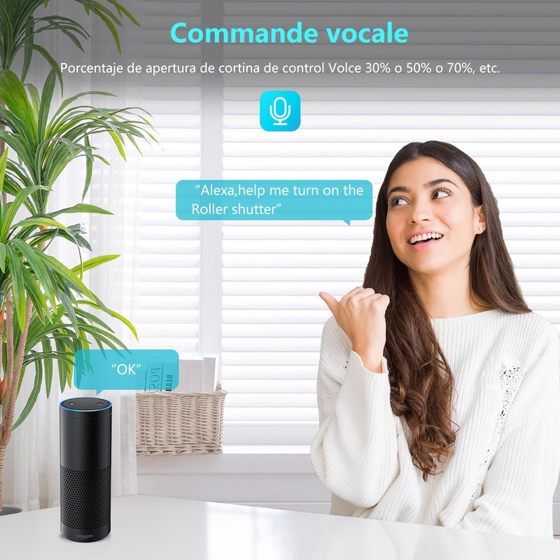 HEUXGIR 86 x 86 mm, 2 pieces WiFi roller shutter