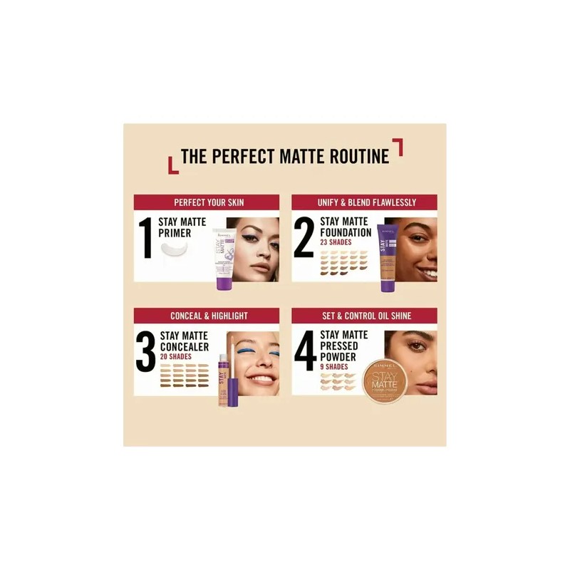 Rimmel Stay Matte Foundation, Sun Beige, 1 Fluid Ounce