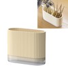 Kitchen Utensil Holder, Plastic Cutlery Organizer Beige Utensil Silverware Holder