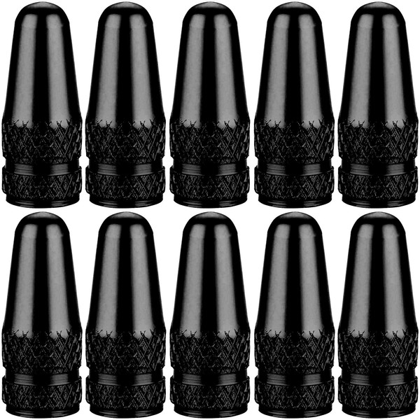 SAMIKIVA (10 Pack) Bike Presta Valve Stem Caps, Chrome Anodized