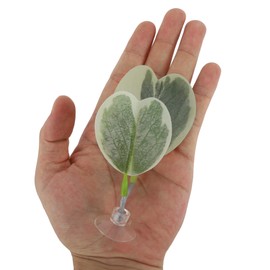 CAPASTEC Betta Fish Bed, Betta Leaf Bed, Plastic Betta Hammock, Betta Hammock Pad W/Suction Cup, Betta Heart-Shaped Leaf Bed Aquarium Decor, Light Green 2Pcs