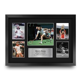 HWC Trading FR A3 Bjorn Borg Tennis Gifts Printed Signed Autograph Picture for Memorabilia Fans - A3 Framed