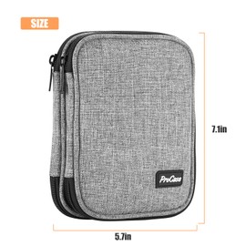 ProCase Crochet Hook Case (Up to 6.5 Inches), Travel Organizer Zipper Bag for Various Crochet Hooks, Circular Knitting Needles and Other Accessories (NO Accessories Included) -Grey