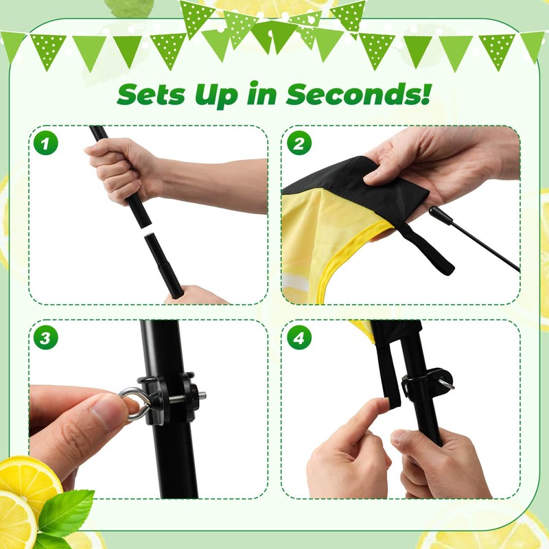 Lemonade Feather Flag With Pole Kit - 2 Pcs 8.2Ft