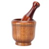 Wooden Grinding Bowl Household Kitchen Manual Garlic Ginger Spices Grinder