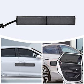 Hivexagon Magnetic Car Door Dent Protector for Non-Aluminum Door Frame Removable Soft Cushion Vinyl Carbon Fiber Embossed Prevent Scratches and Dent Damage (Grey)