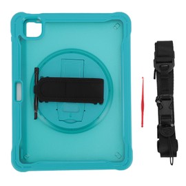 Tablet Case for IOS Tablet Pro 11 2018 2020 2021 2022 for IOS Tablet Air4 10.9 with Pen Holder Shoulder Strap Hand Strap Stand Light Blue